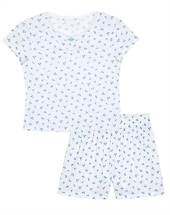 Пижамный комплект для девочек постарше Pointelle с кружевом и шортами в цветочный принт Max & olivia