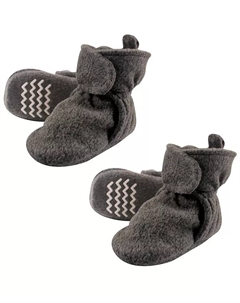 Детские унисекс уютные тапочки из флиса, серый Hudson baby