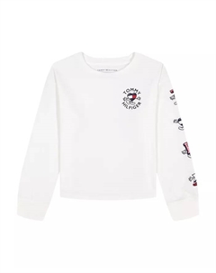 Детская футболка с длинным рукавом Mascot для девочек 2T-6X, белый Tommy hilfiger