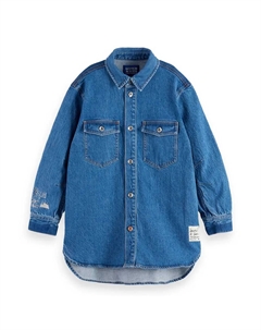 Платье с длинным рукавом A-Line Denim, синий Scotch&soda