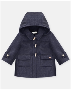 Детское пальто с капюшоном для мальчика из фланели темно-синего цвета Martin aranda