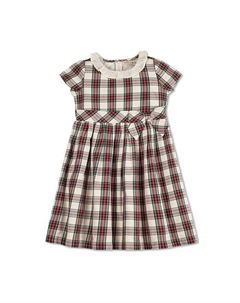 Вечернее платье для девочек с короткими рукавами, воротником с рюшами и бантом, для новорожденных, коричневый/бежевый Hope & henry