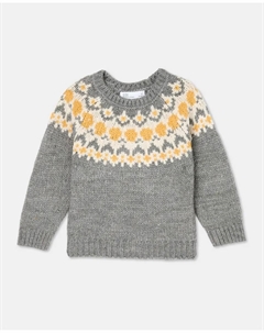 Свитер с круглым вырезом с узорами для мальчика, серый Kids el corte inglés