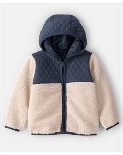 Мальчиковая куртка с капюшоном на молнии и цветными блоками размер 2T-5T, слоновая кость/кремовый Carter`s