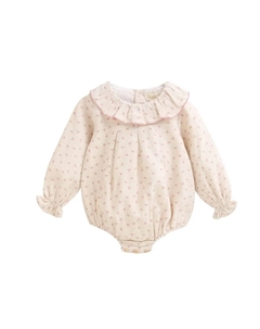 Бежевый детский комбинезон с принтом в виде сердечек Dadati