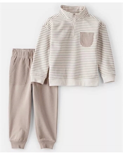Мальчиковый комплект 2T-5T в полоску, футболка с длинным рукавом и штаны, 2 предмета, мультиколор Carter`s