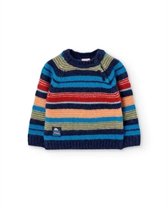 Детский джемпер с полосатым принтом и круглым вырезом, мультиколор Boboli
