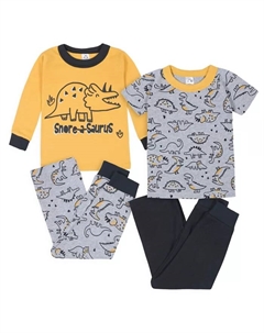 Детский пижамный комплект для мальчиков Snug Fit из хлопка, 4 предмета, желтый Gerber