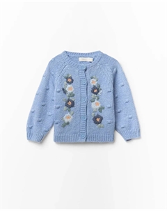 Куртка с цветочной вышивкой, синий Сфера