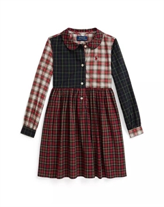 Детское платье-рубашка из поплина в клетку для девочек 2T-6X, мультиколор Polo ralph lauren
