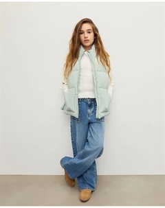 Однотонный жилет оверсайз с подкладкой для девочек, нежно-голубой Kids el corte inglés