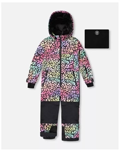 Детский комбинезон Teknik Snowsuit Rainbow Leopard, черный Deux par deux