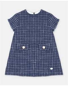 Детское платье из ткани с микропринтом синего цвета Martin aranda