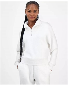 Маленькая уютная кофта с длинным рукавом и четверть-молнией, белый And now this