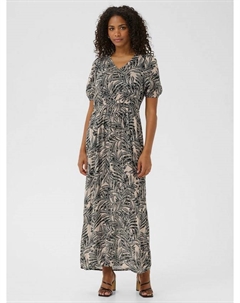 Платье макси Isolde с лиственным принтом и расклешенным силуэтом, Green/Multi Kaffe