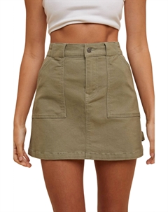 Грузовая джинсовая мини-юбка в оливковом цвете Anniewear