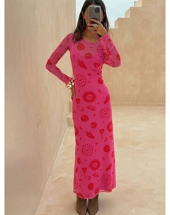 Марокканский сетчатый макси-платье, Pink Never fully dressed