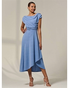 Платье миди с воротником-капюшоном Simmer, Light Blue Jolie moi