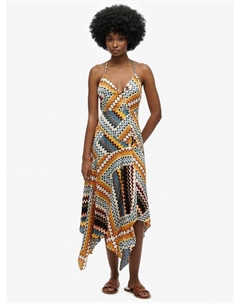 Платье с асимметричным подолом в стиле пэчворк, Orange Superdry