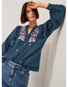 Топ Bria с вышивкой в технике кр, Blue Monsoon