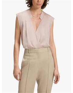 Блузка BOSS Basina из шелковистой ткани с запахом, Pale Pink Hugo boss