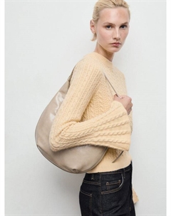 Свитер с воротником-хомут и косой вязкой huevo Mango