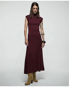 Длинная юбка комплект, бордовый Сфера