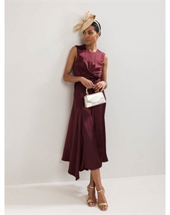 Платье Felicity из сатина с открытой спиной, Burgundy Phase eight