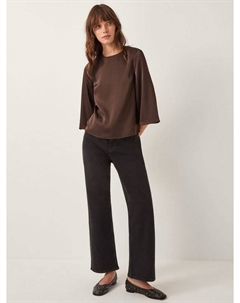 Блузка Ingrid с рукавом-колокол из сатина, Chocolate Monsoon