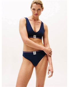 TH Crest рифленый треугольный бралетт, Dark Night Navy Tommy hilfiger