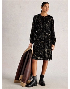 Платье из бархата Faye Devore, Black/Multi White stuff