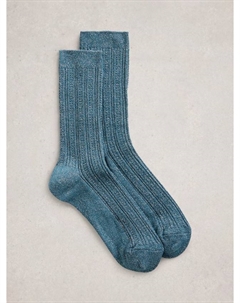 Хлопковые носки с пайетками до щиколотки, Dark Teal White stuff