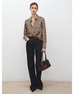 Базовая рубашка с животным принтом, Brown Mango