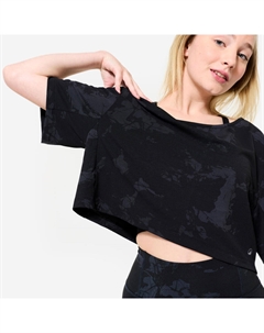 Женская танцевальная рубашка, укороченный топ для джазовых танцев, современный, черный/графитовый Domyos