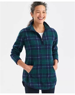 Женская флисовая кофта с принтом и молнией на четверть, синий Style & co.