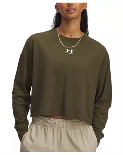 Женская активная бокси кроп лонгслив, зеленый Under armour