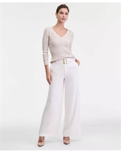 Женские брюки с поясом и высокой талией широкого кроя, загар/бежевый I.n.c. international concepts