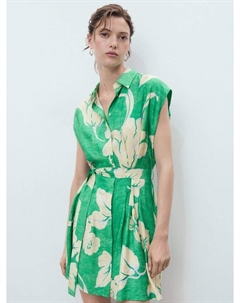 Цветочное платье миди с принтом в виде пояса Mango