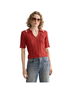 Поло с коротким рукавом Pointelle Collared Knitted, красный Scotch&soda