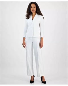 Женский костюм с двубортным пиджаком и брюками, белый Le suit