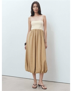 Платье миди цвета миндаль Mango