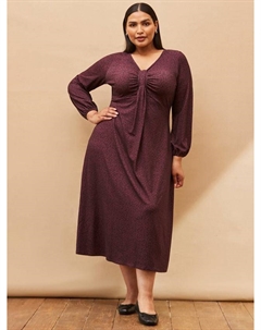 Платье миди с плиссированной юбкой и леопардовым принтом, Purple Live unlimited