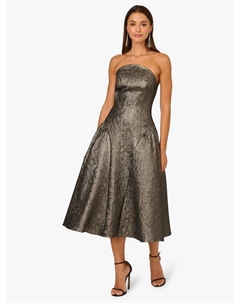 Платье миди Adrianna By без бретелей из металлизированного жаккарда, Gunmetal Adrianna papell