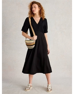 Платье миди Megan с короткими рукавами из органического хлопка, Pure Black White stuff