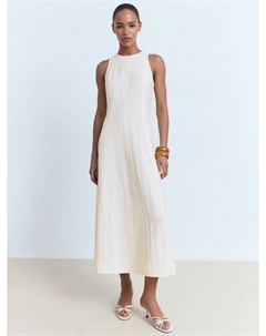 Платье миди Pepa с расклешенными рукавами без рукавов, Light Beige Mango