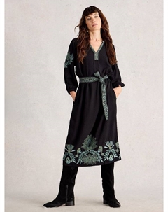 Evie платье миди с длинными рукавами и v-образным вырезом в цветочном принте White stuff