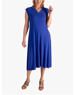 Джерси платье миди с V-образным вырезом, Electric Blue Chesca