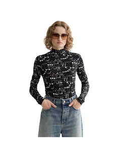 Футболка с длинным рукавом All Over Printed Mock, черный Scotch&soda