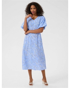Платье миди с V-образным вырезом Hannah Abstract, Blue Kaffe