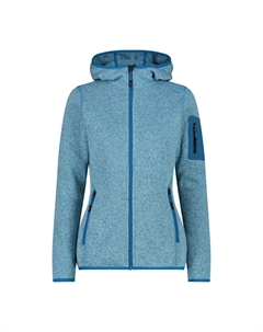 Женская куртка с капюшоном из трикотажного меланжевого цвета 3H19826 Cmp